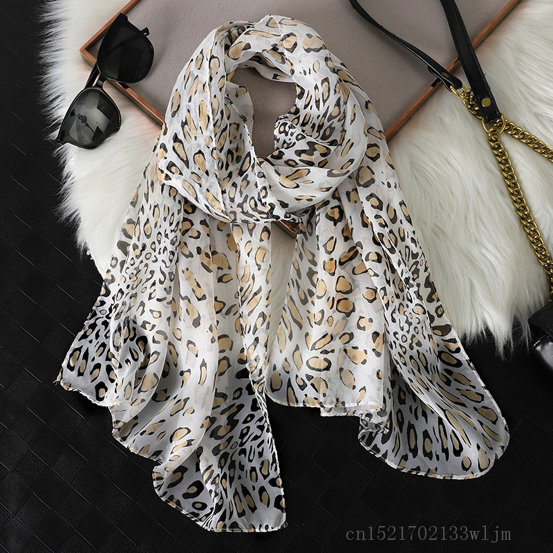 Face Scarf Mask - 2024 Fashion dicetak sifon macan tutul