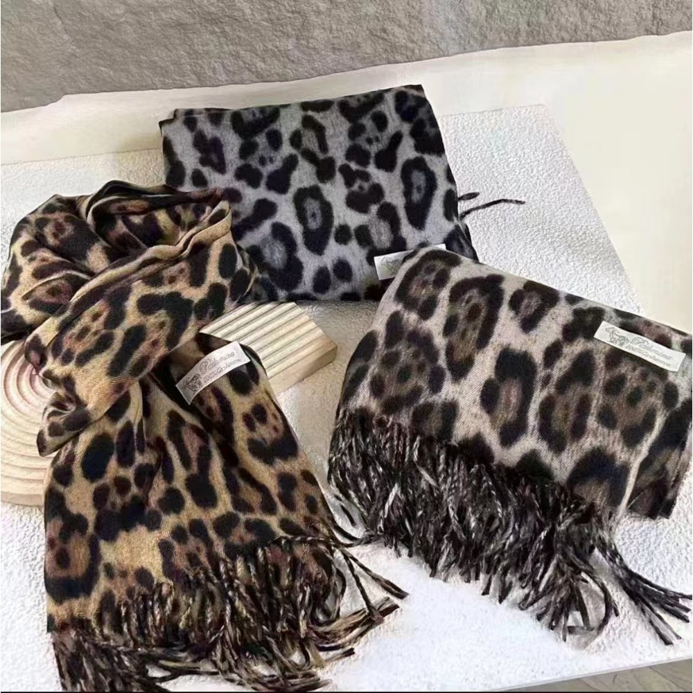 Woven Scarf Blanket - Syal Leopard Desain 190*70CM Syal Pashmina
