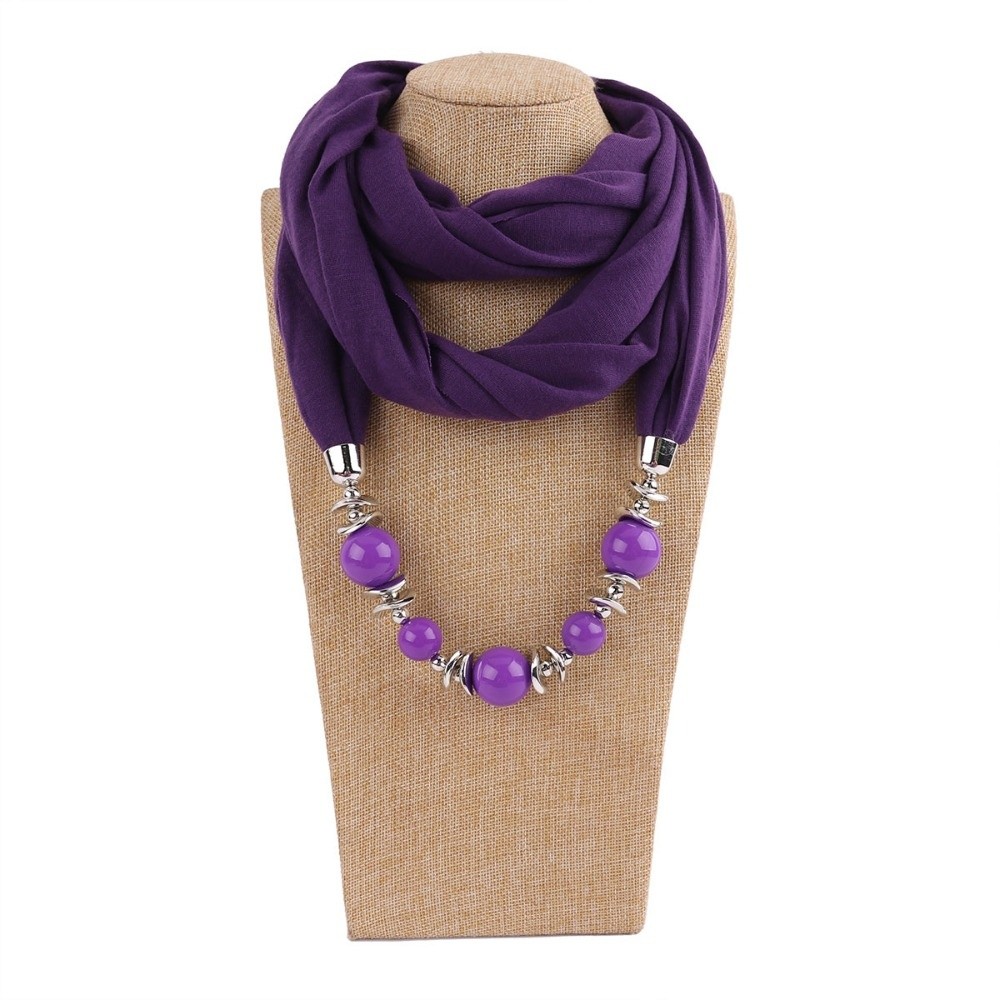 Infinity Scarf Knit - Syal Chiffon Modis, Warna Polos, dengan