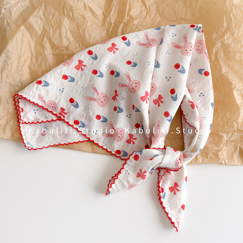 Syal Persegi Katun Linen 58 Cm - Ascot Neck Scarf ulasan dan harga