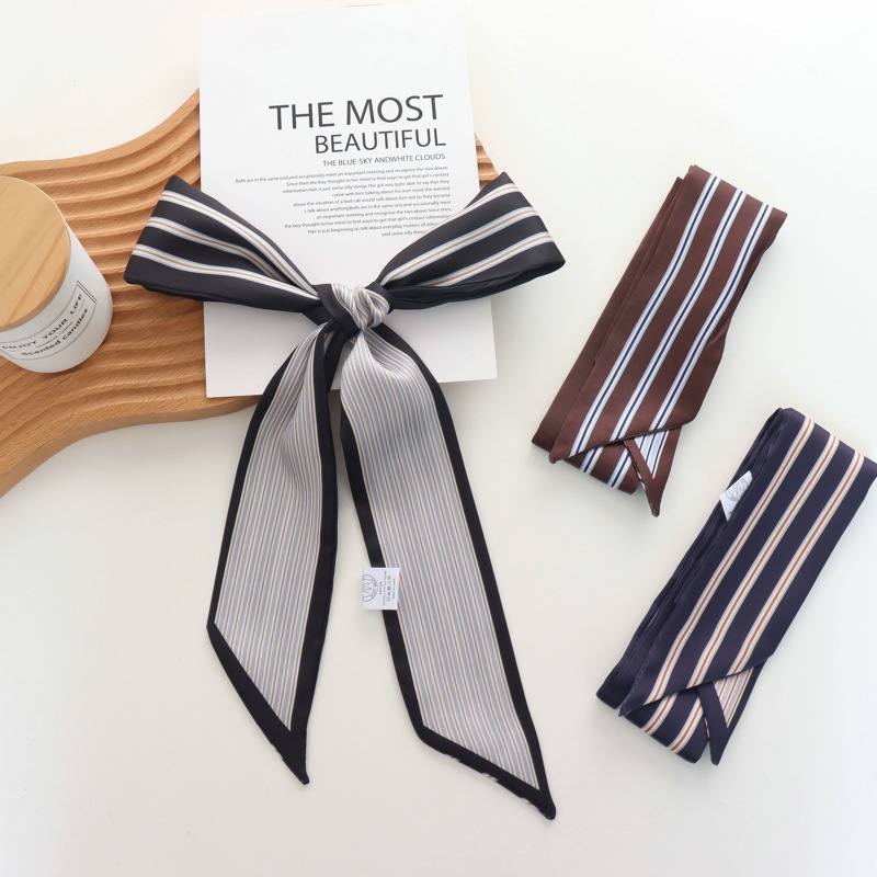 Syal Sutra Kecil Bergaris Baru - Silk Tie Striped ulasan dan harga