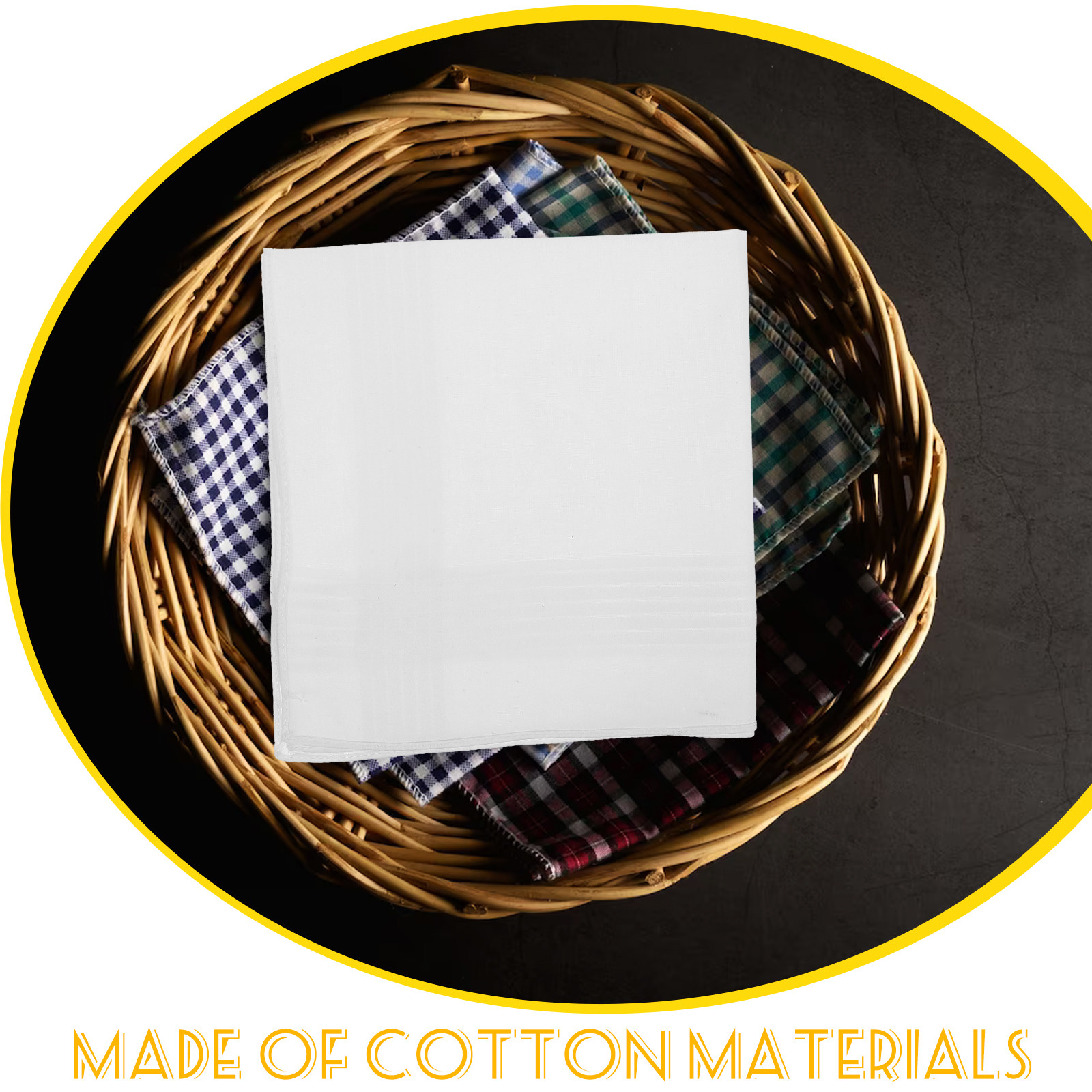 3Pcs Sapu Tangan Putih Murni,  - Handkerchief Cotton Men ulasan dan harga