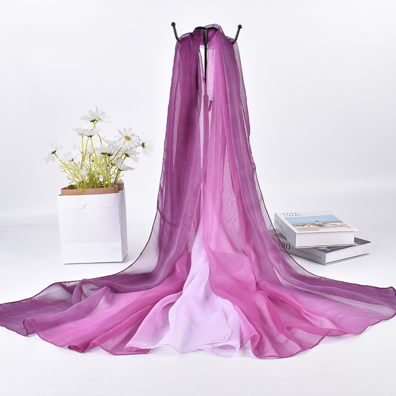 Syal sutra gradien tiga warna  - Scarf Silk Square ulasan dan harga