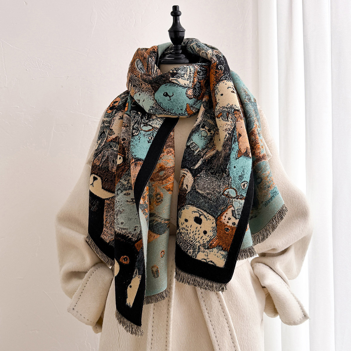 Syal Berumbai Imitasi Kasmir u - Pashmina Wrap Large ulasan dan harga