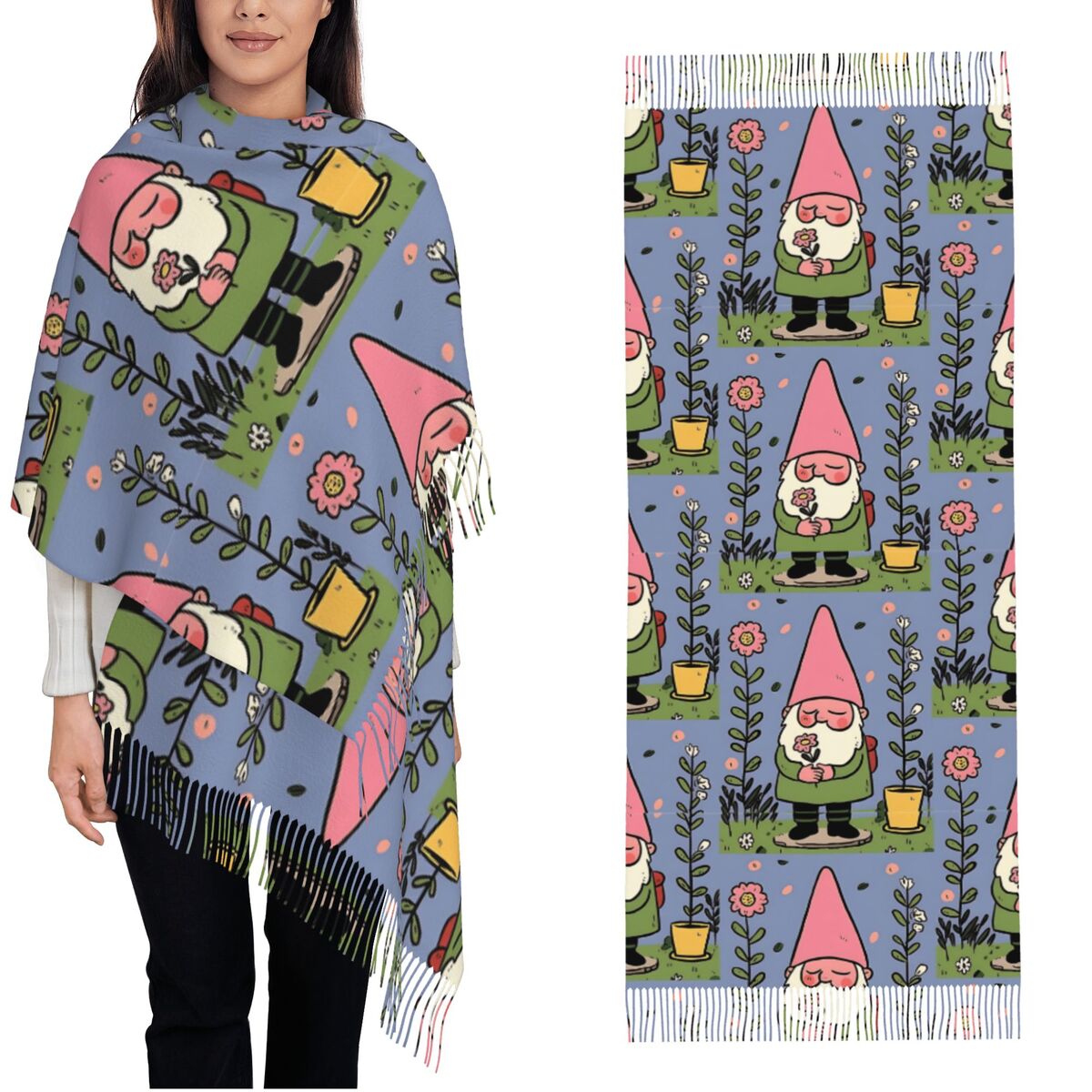 Selendang Pashmina Motif Natal - Pashmina Wrap Large ulasan dan harga