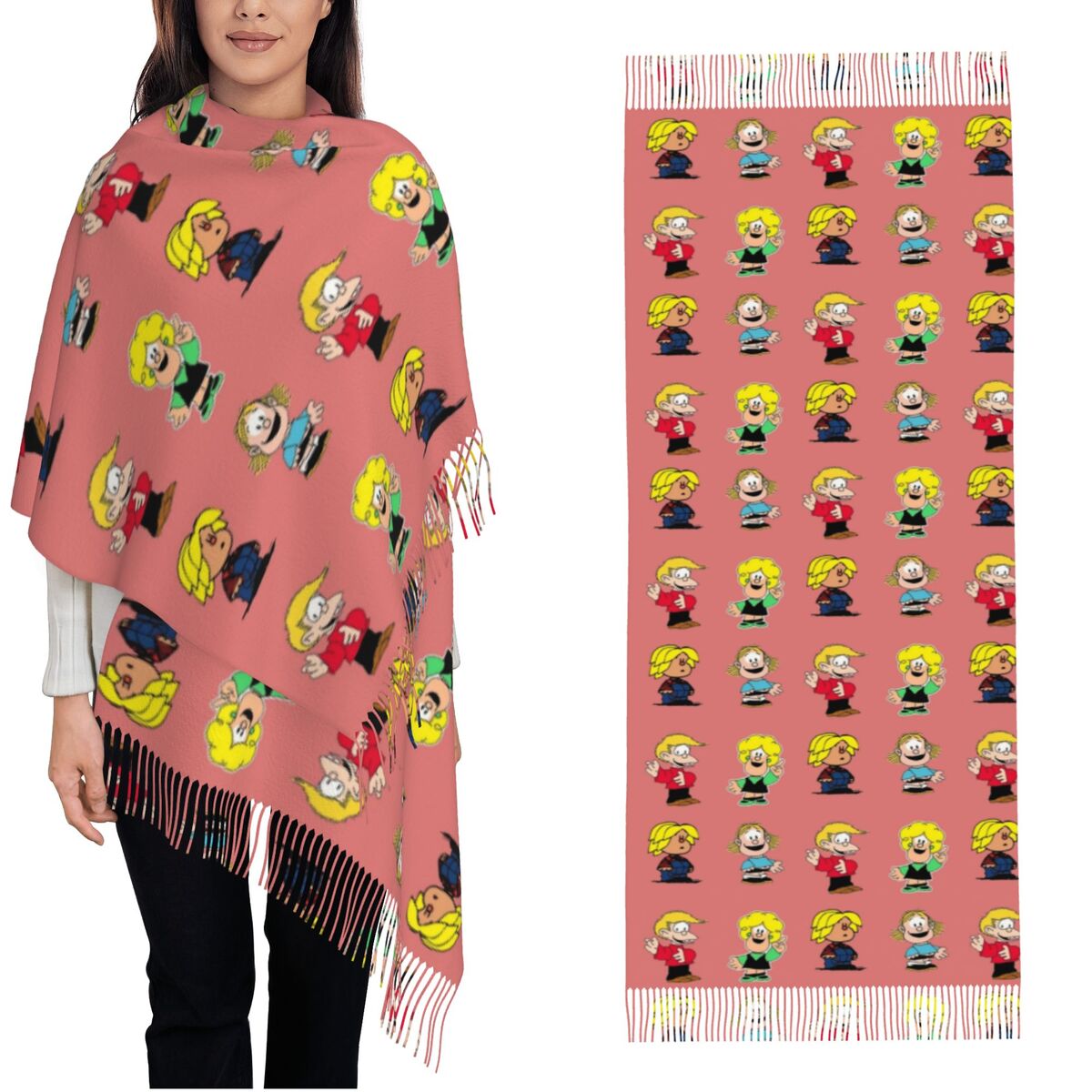 Syal Rumbai Wanita Karakter Ma - Pashmina Wrap Large ulasan dan harga