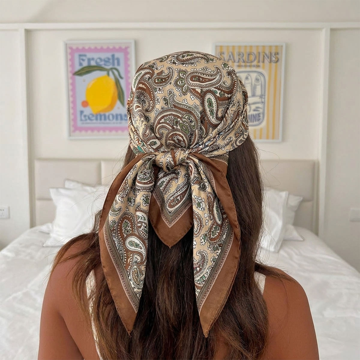 Syal Sutra Persegi Desain Baru - Silk Neck Scarf ulasan dan harga