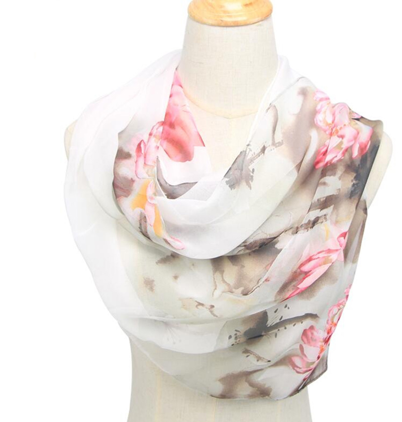 Syal Sutra Motif Bunga Sifon P - Face Scarf Mask ulasan dan harga