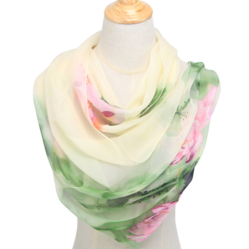 Syal Sutra Motif Bunga Sifon P - Face Scarf Mask ulasan dan harga
