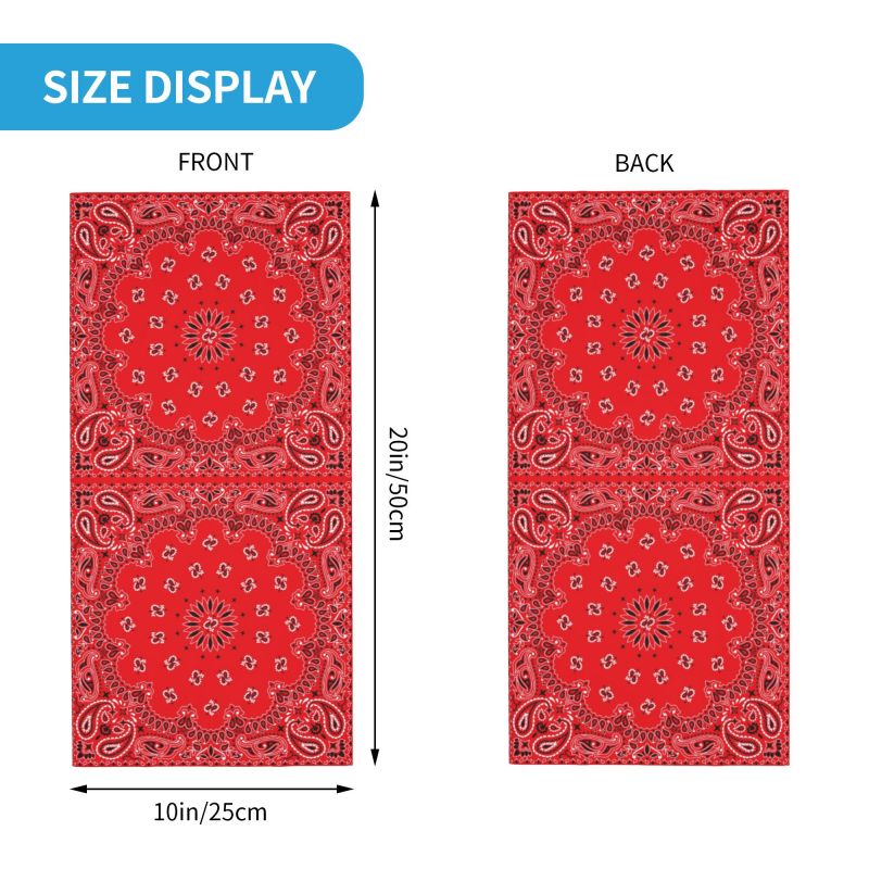 Bandana Motif Paisley Merah, P - Neck Warmer Tube ulasan dan harga
