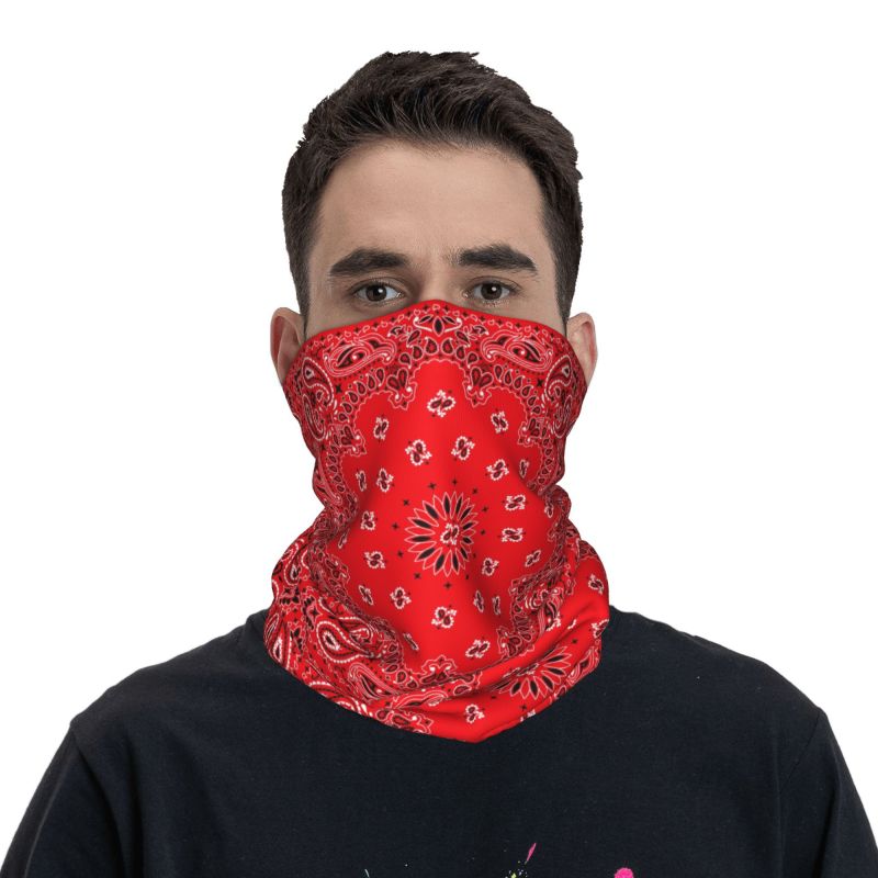 Bandana Motif Paisley Merah, P - Neck Warmer Tube ulasan dan harga