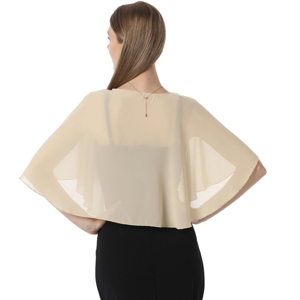 Capelet Chiffon Transparan Vin - Stole Wedding Shawl ulasan dan harga